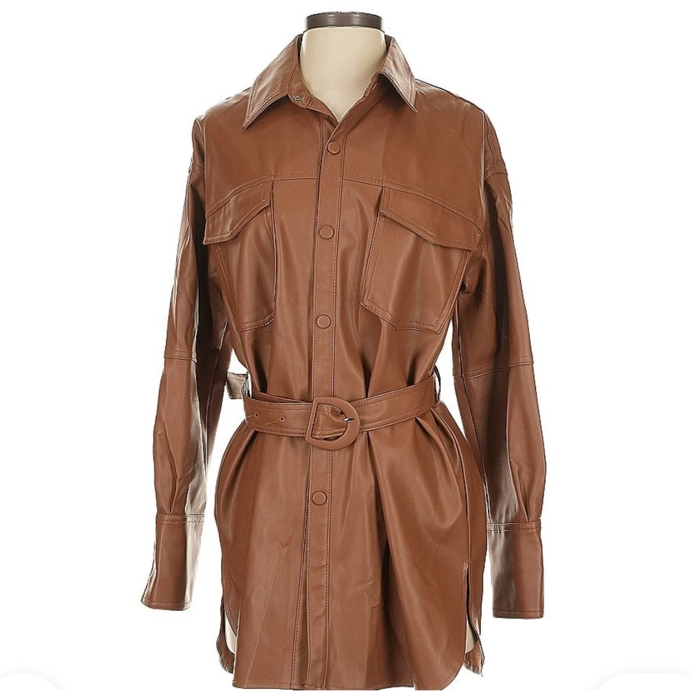 NWOT Zara Brown Belted Jacket